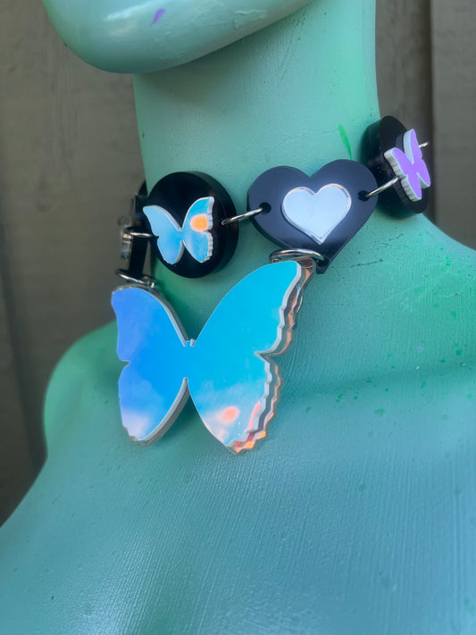 Gothic Fairy butterfly collar 🦋 choker (uv reactive)