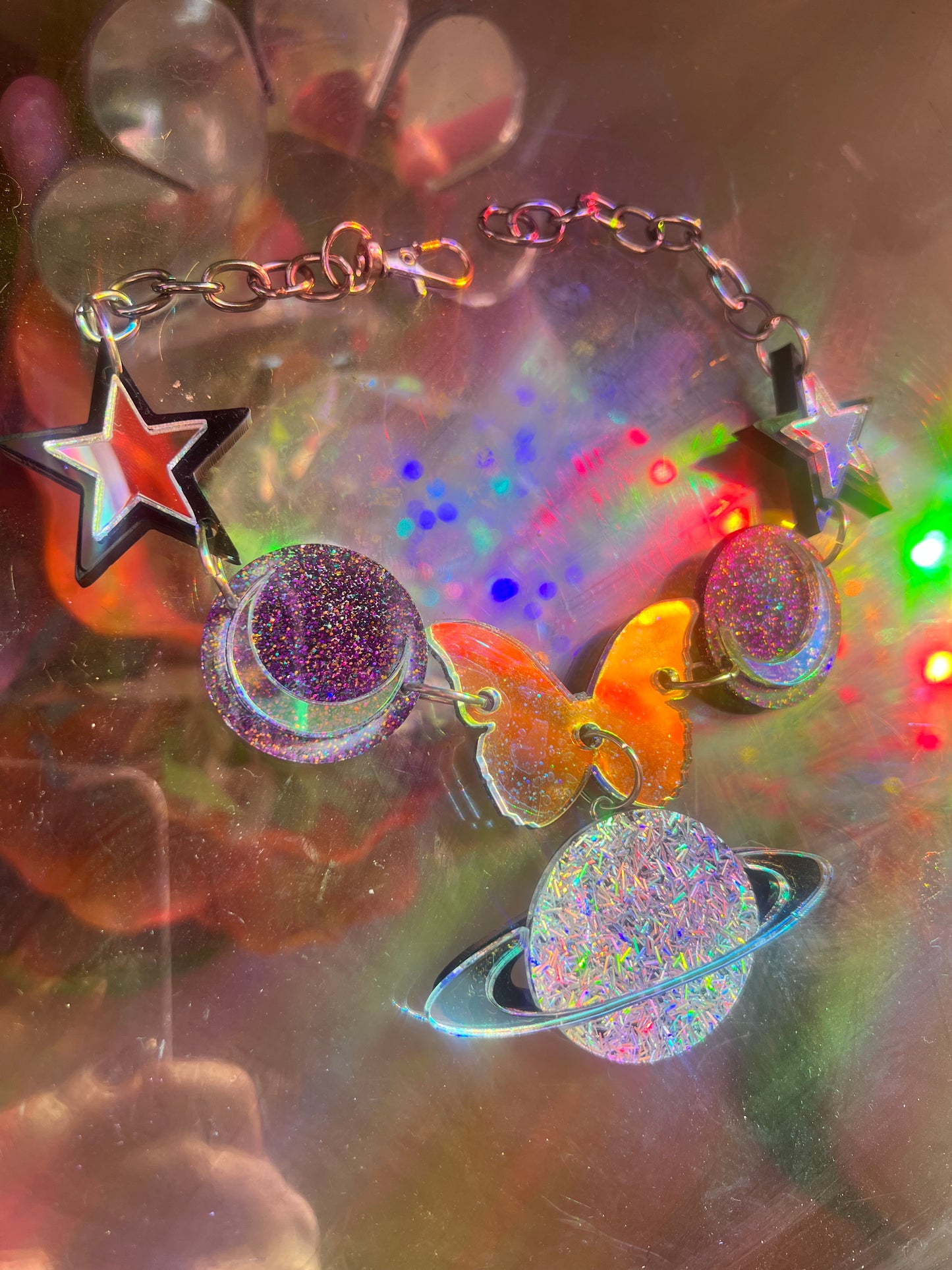 Take me to ✨Space Love Saturn Drip choker 🩷🛸 one of a kind