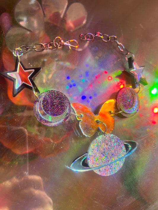 Take me to ✨Space Love Saturn Drip choker 🩷🛸 one of a kind