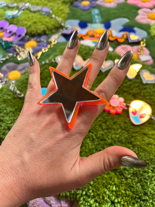 Neon Space Barbie 🩷⭐️🩷 Star Ring