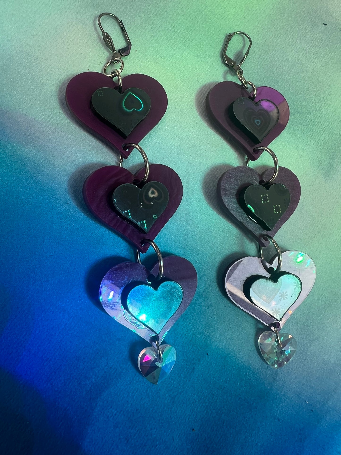 Flow into love drip Earrings (one of a kind)