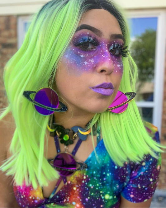 Purple Saturn Earrings