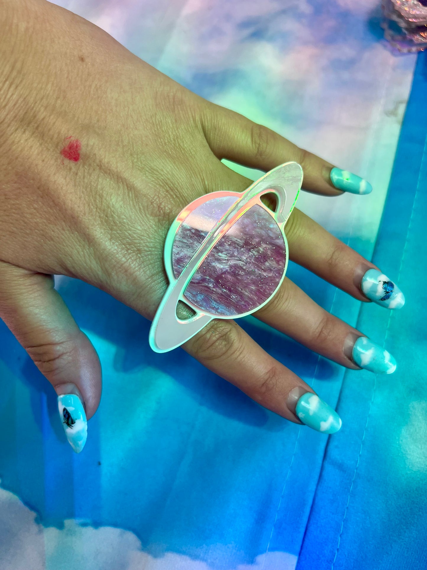 Saturn holographic purple Ring