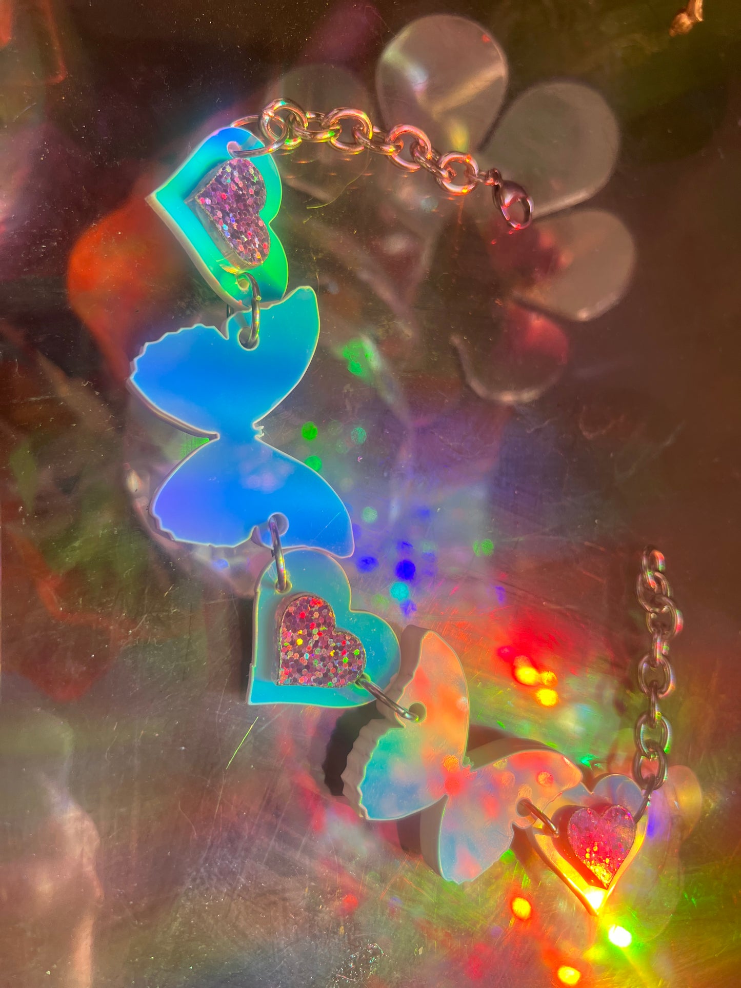 Holographic goddess Butterfly Choker 🦋🩷🪽