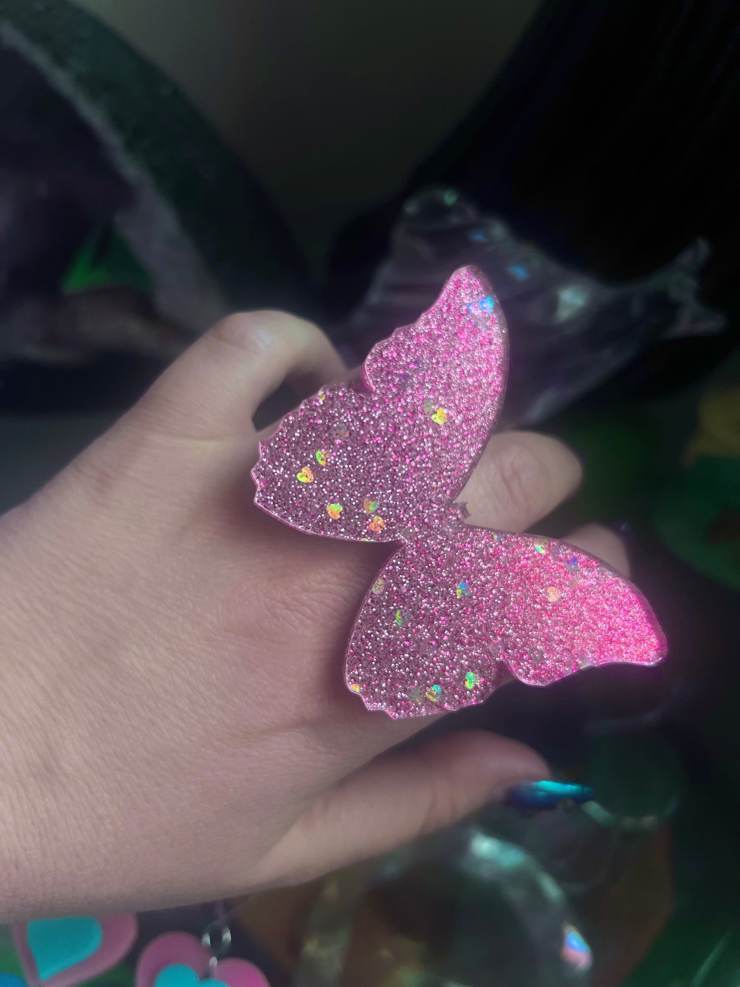 Glitter Barbie 🩷🦋🩷 Butterfly Ring