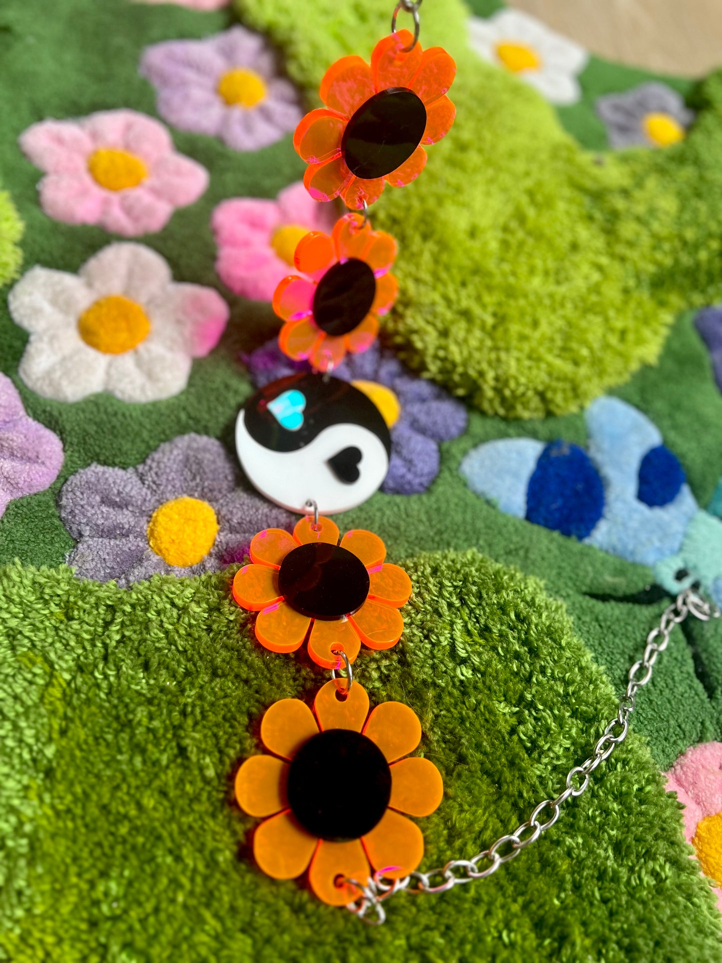 Yin Yang Neon Flower Power Belt 🌸☯️🌸