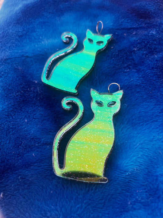 BLACK CAT ENERGY Holographic earrings