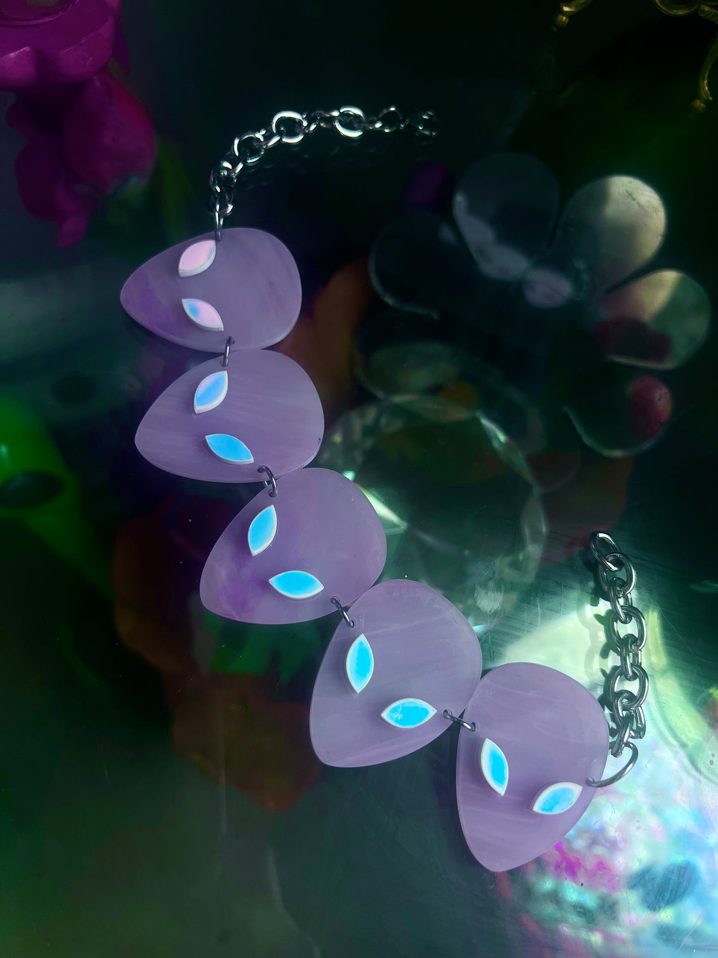 Alien goddess lavender Holographic Choker
