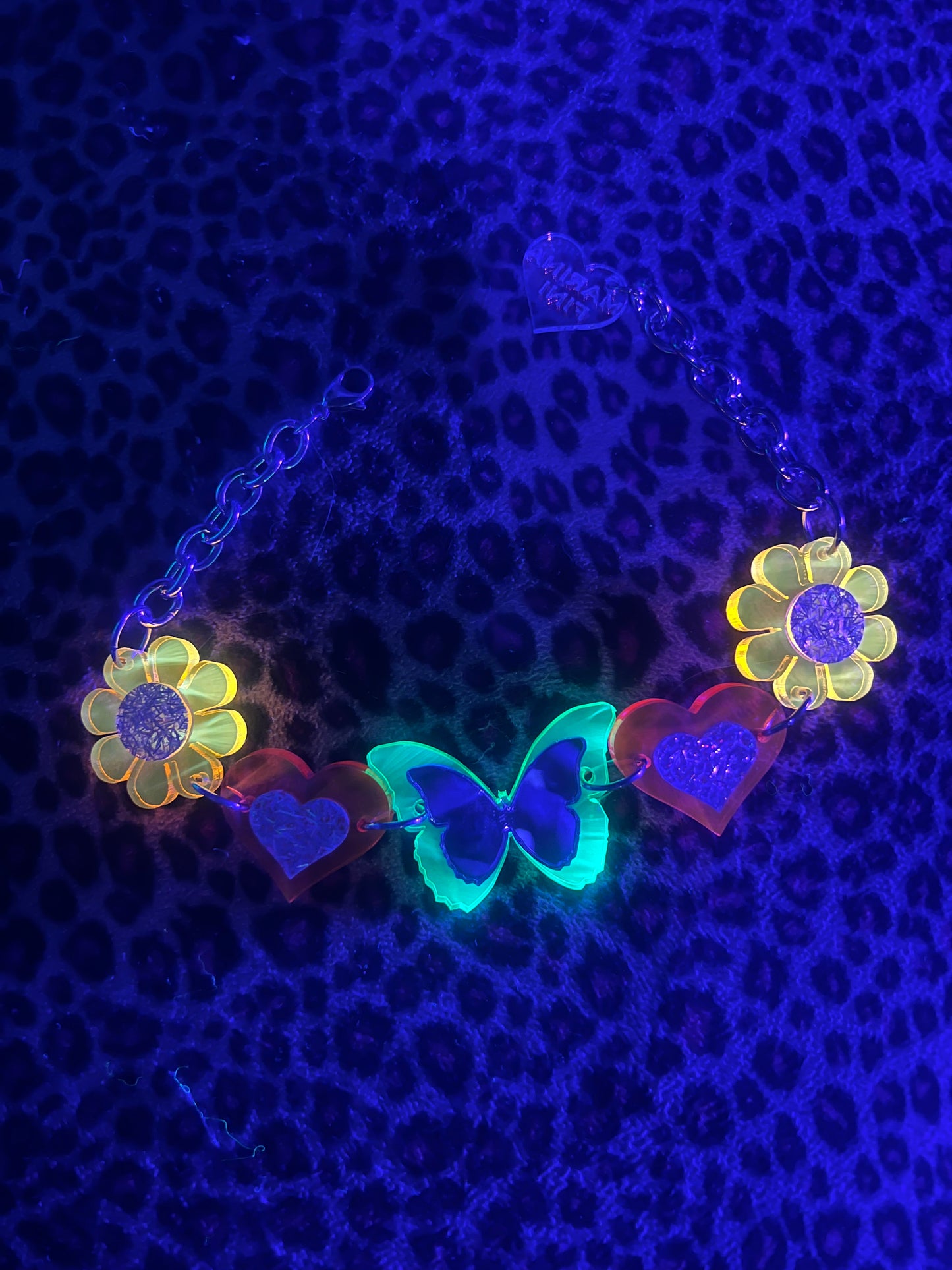 Neon dreams Butterfly Flower Choker