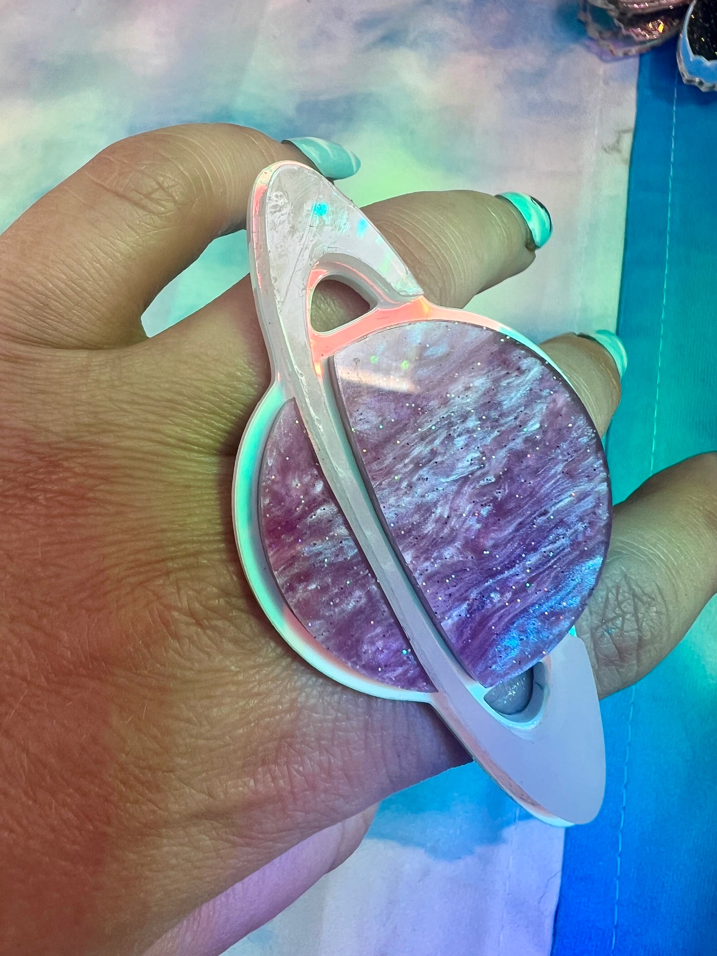 Saturn holographic purple Ring