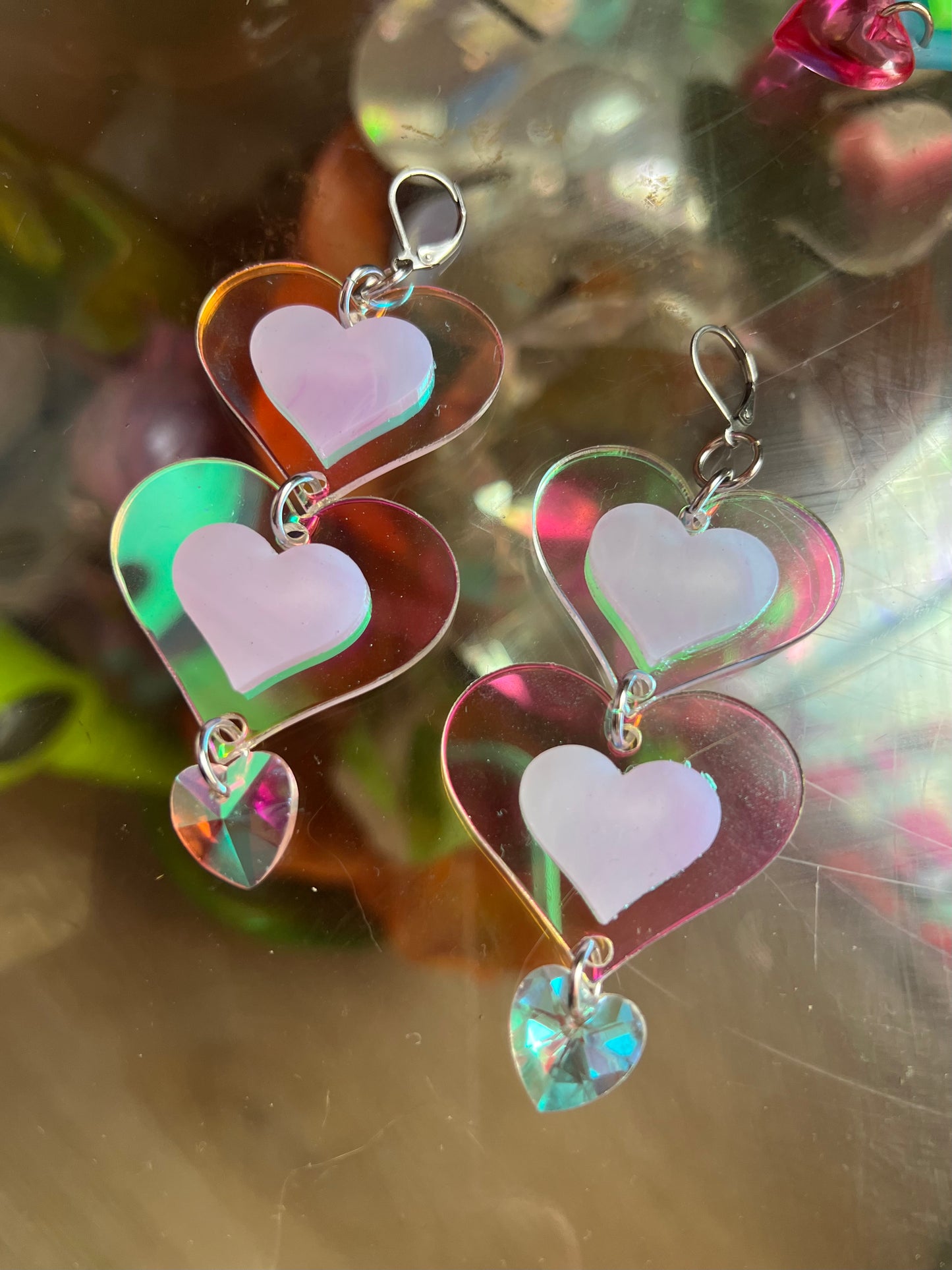 Rise into love drip 💓 Earrings (one of a kind)