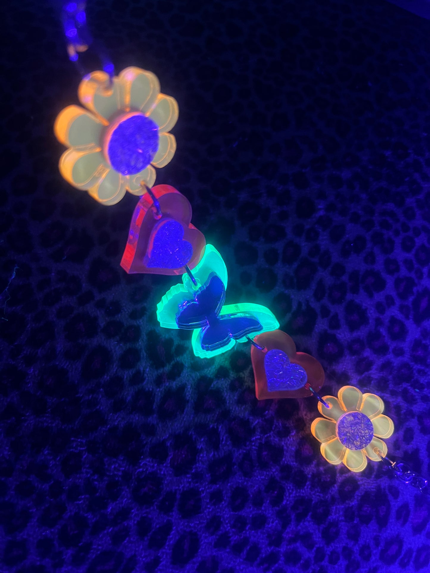 Neon dreams Butterfly Flower Choker