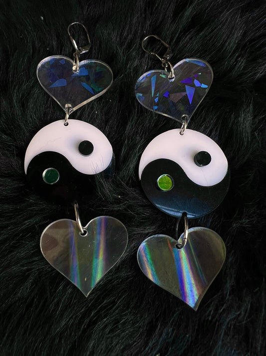 Balance in Love yin yang drip Earrings