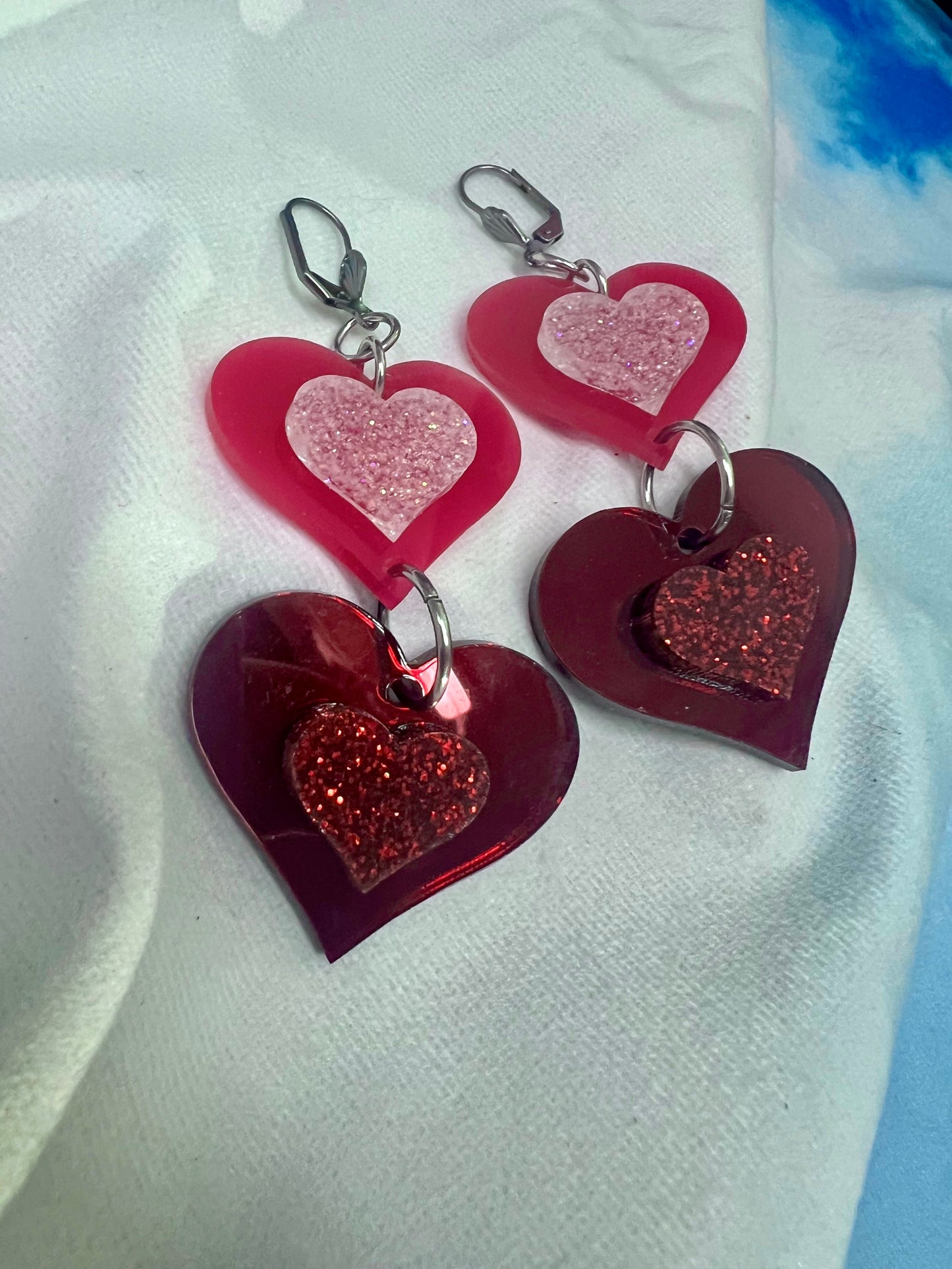 Flow into love drip Earrings (one of a kind)