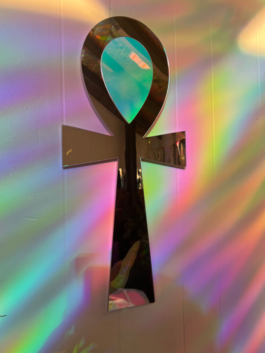 Celestial goddess wall ankh mirror