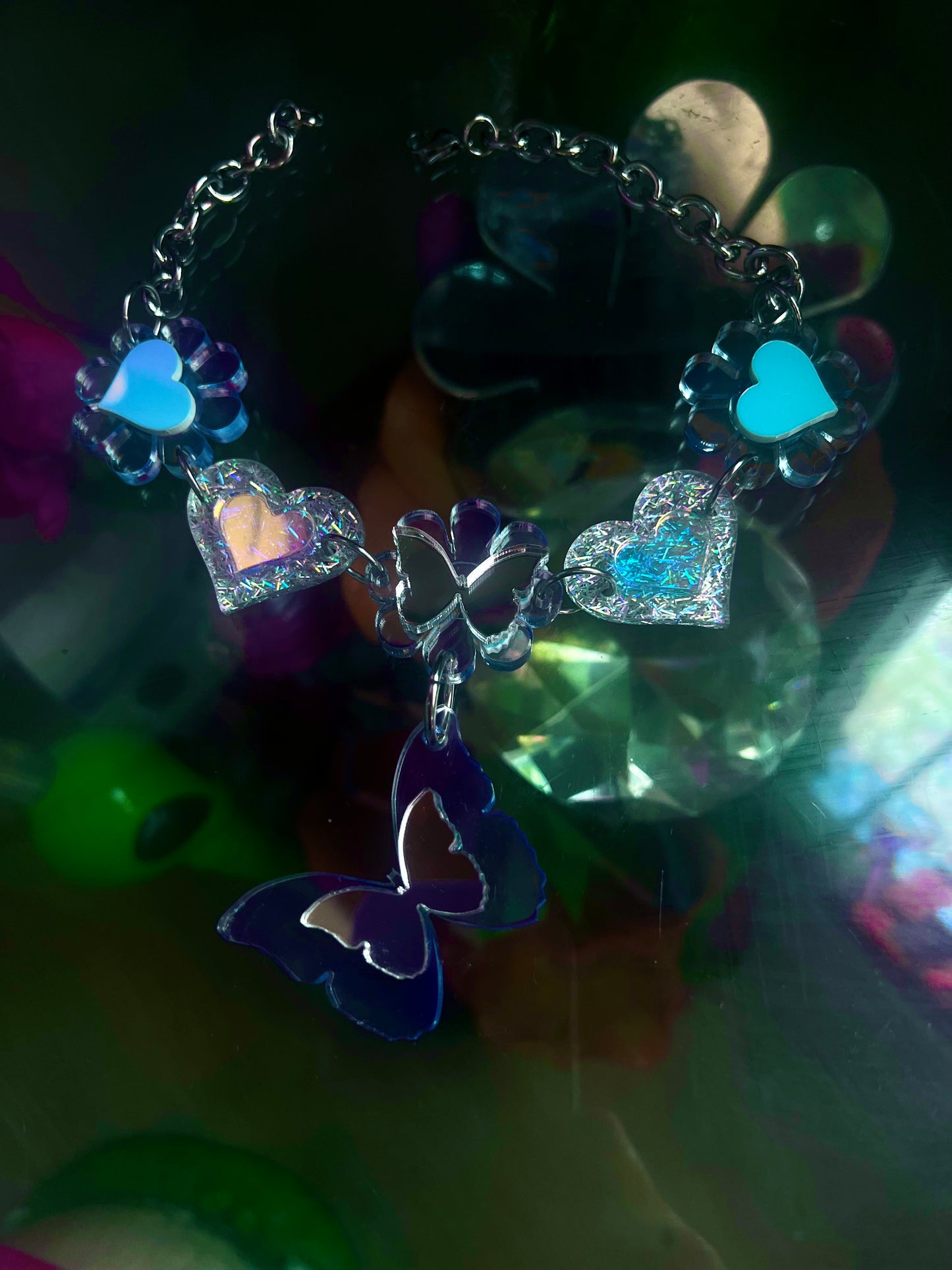 Icy butterfly drip collar 🦋 choker (uv reactive & double sided)