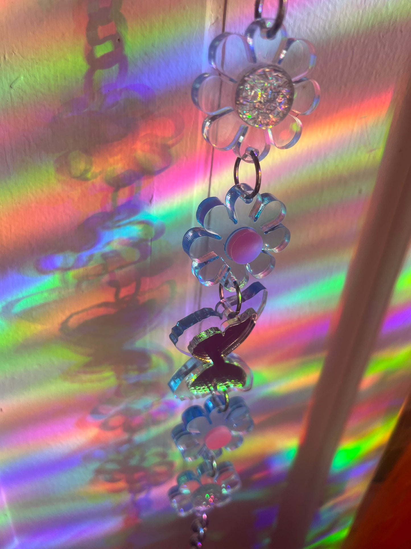 Blue dreams Butterfly multi Neon Flower Choker