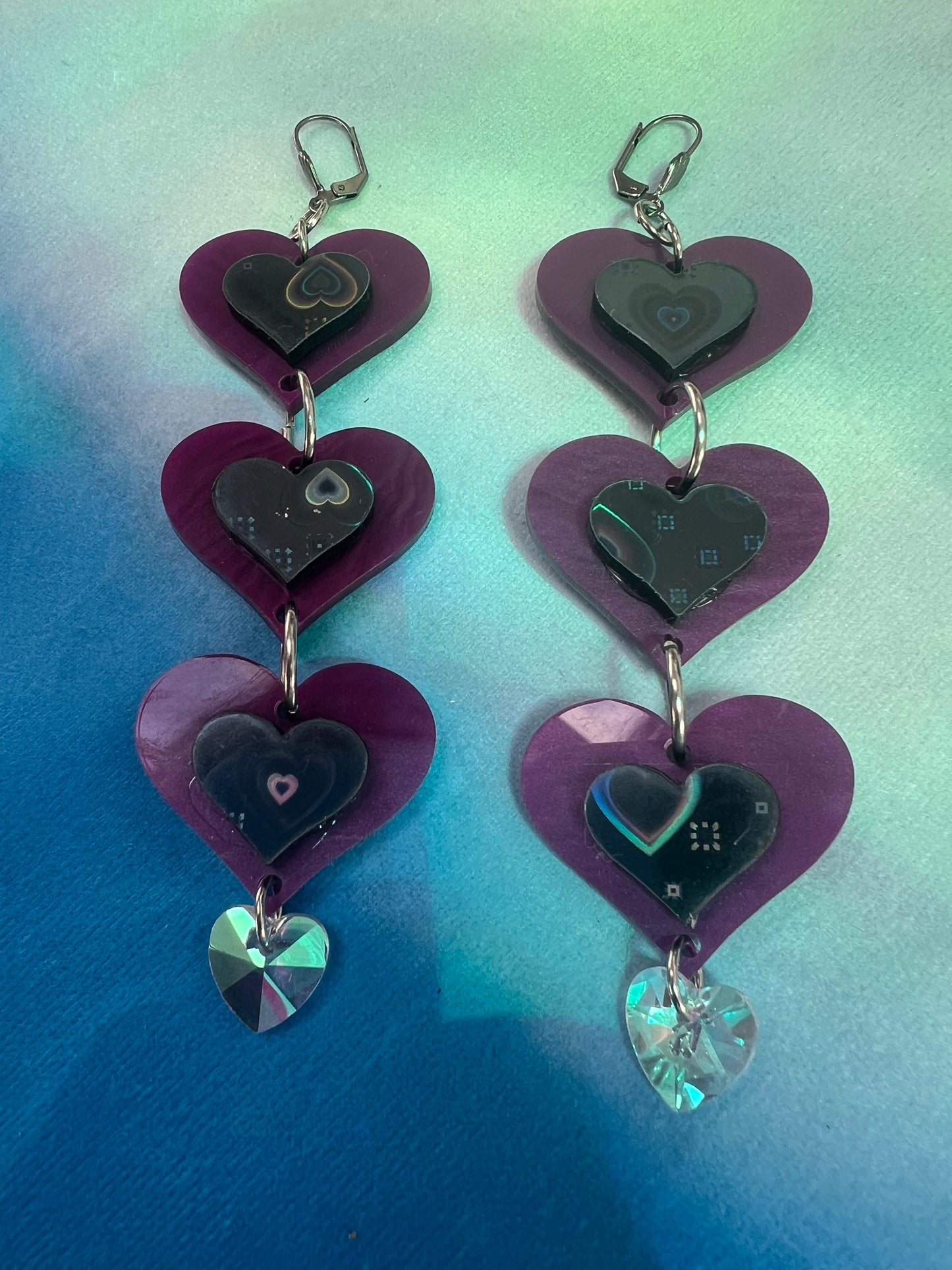 Flow into love drip Earrings (one of a kind)