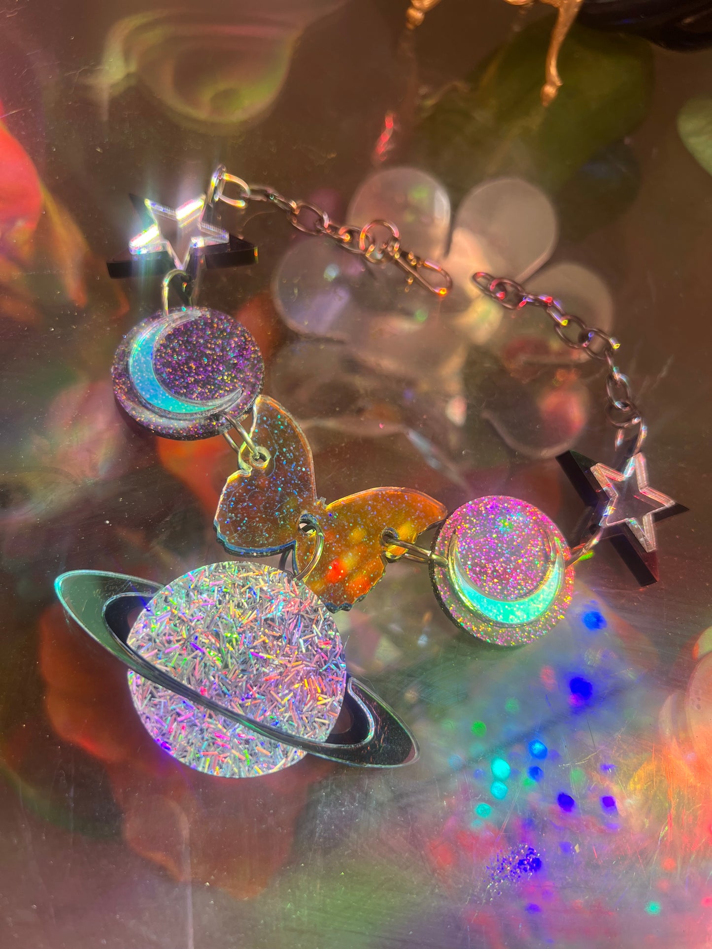 Take me to ✨Space Love Saturn Drip choker 🩷🛸 one of a kind