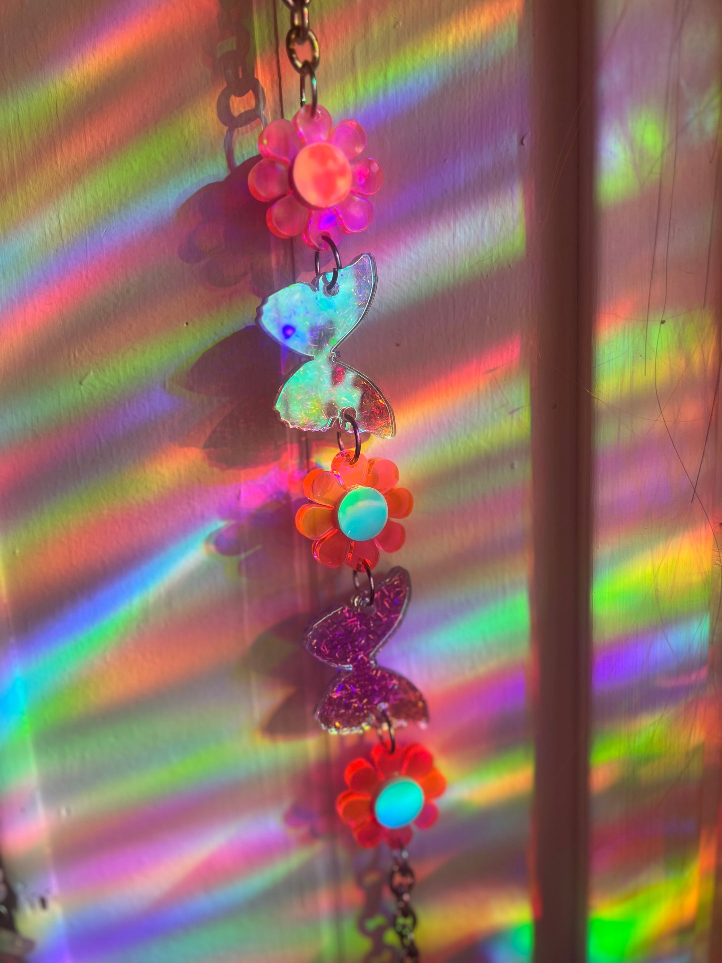 Barbie dreams Butterfly Neon pink Flower Choker