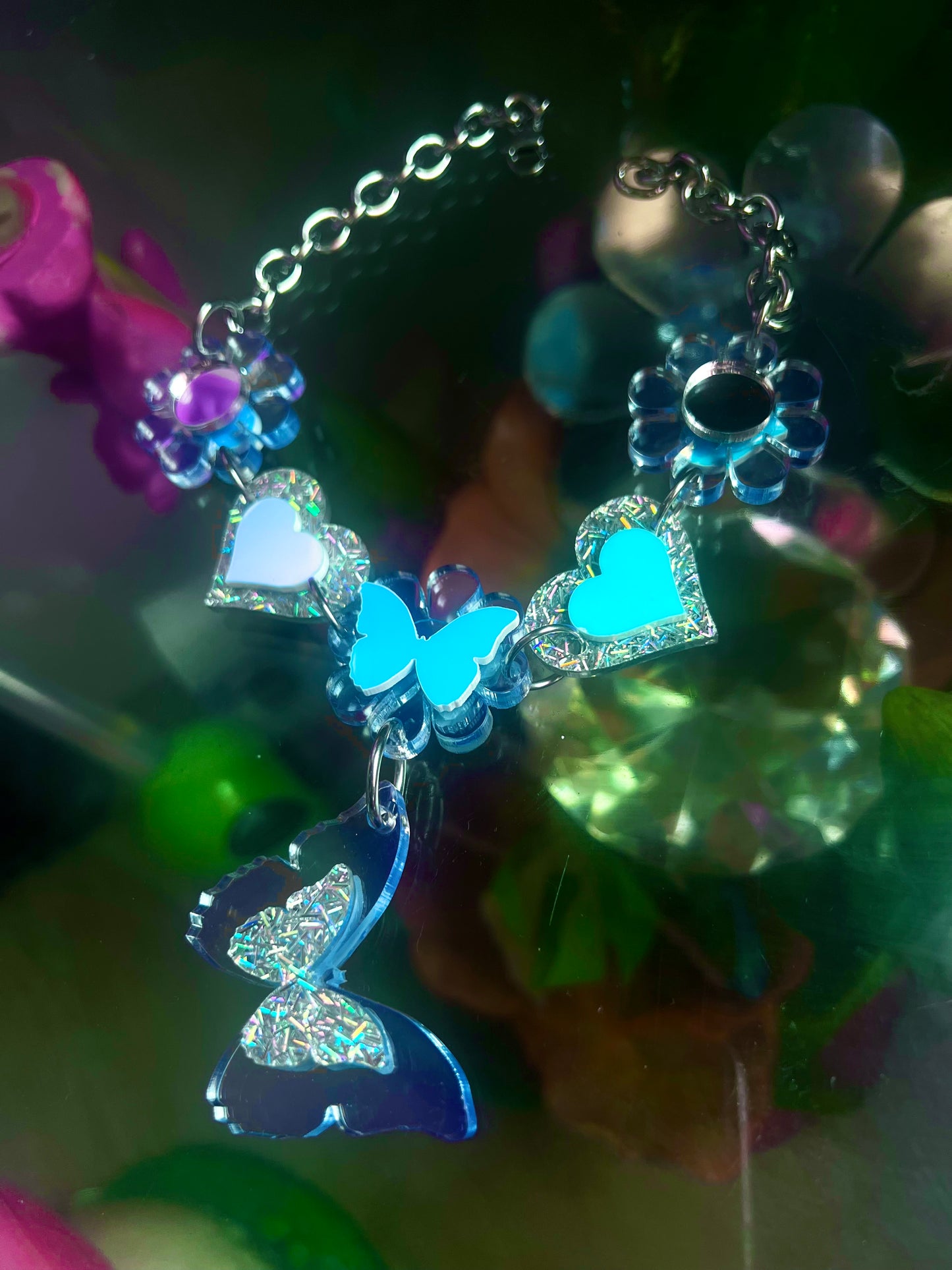 Icy butterfly drip collar 🦋 choker (uv reactive & double sided)