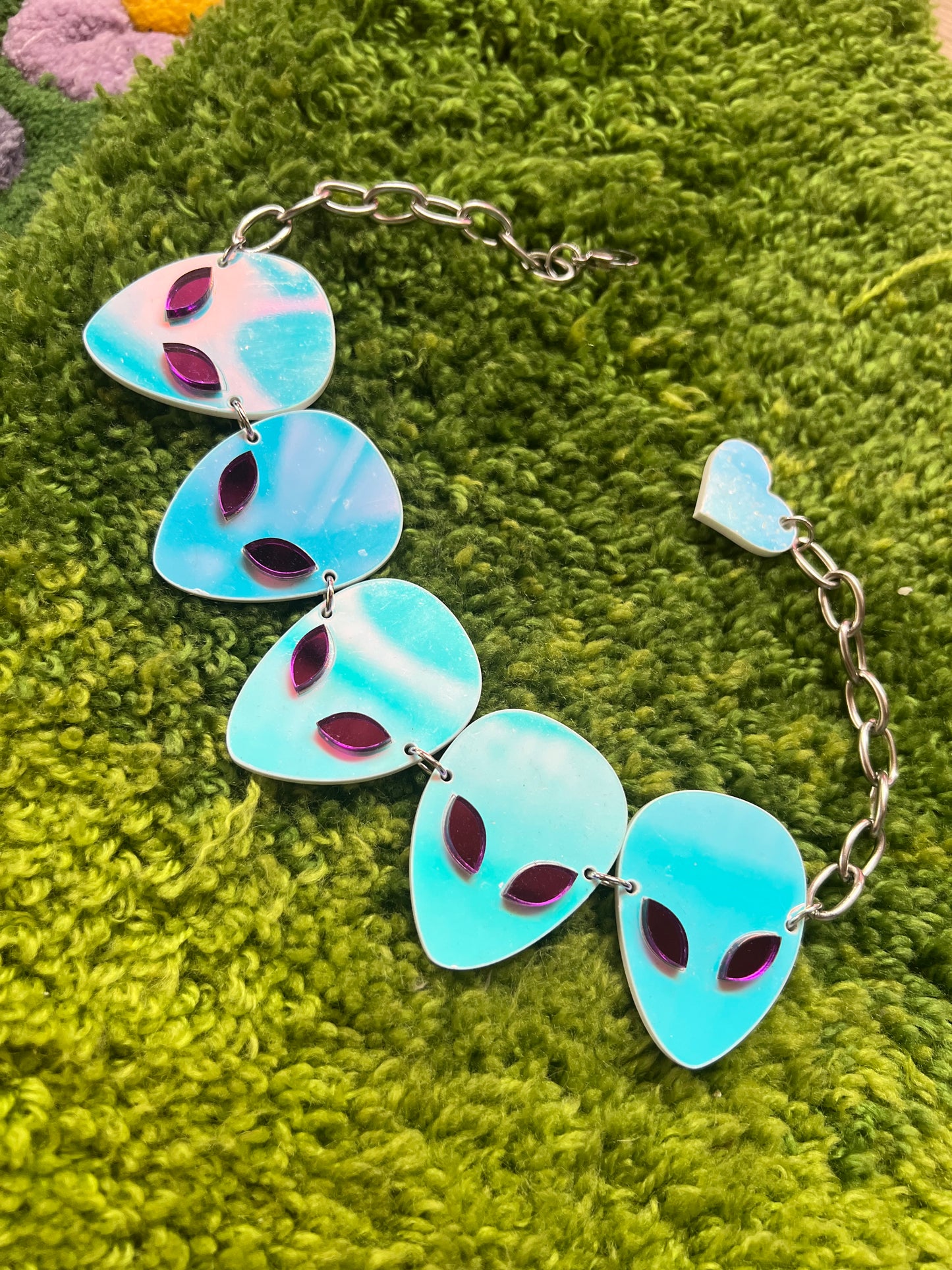Alien goddess lavender Holographic Choker 👽🐬