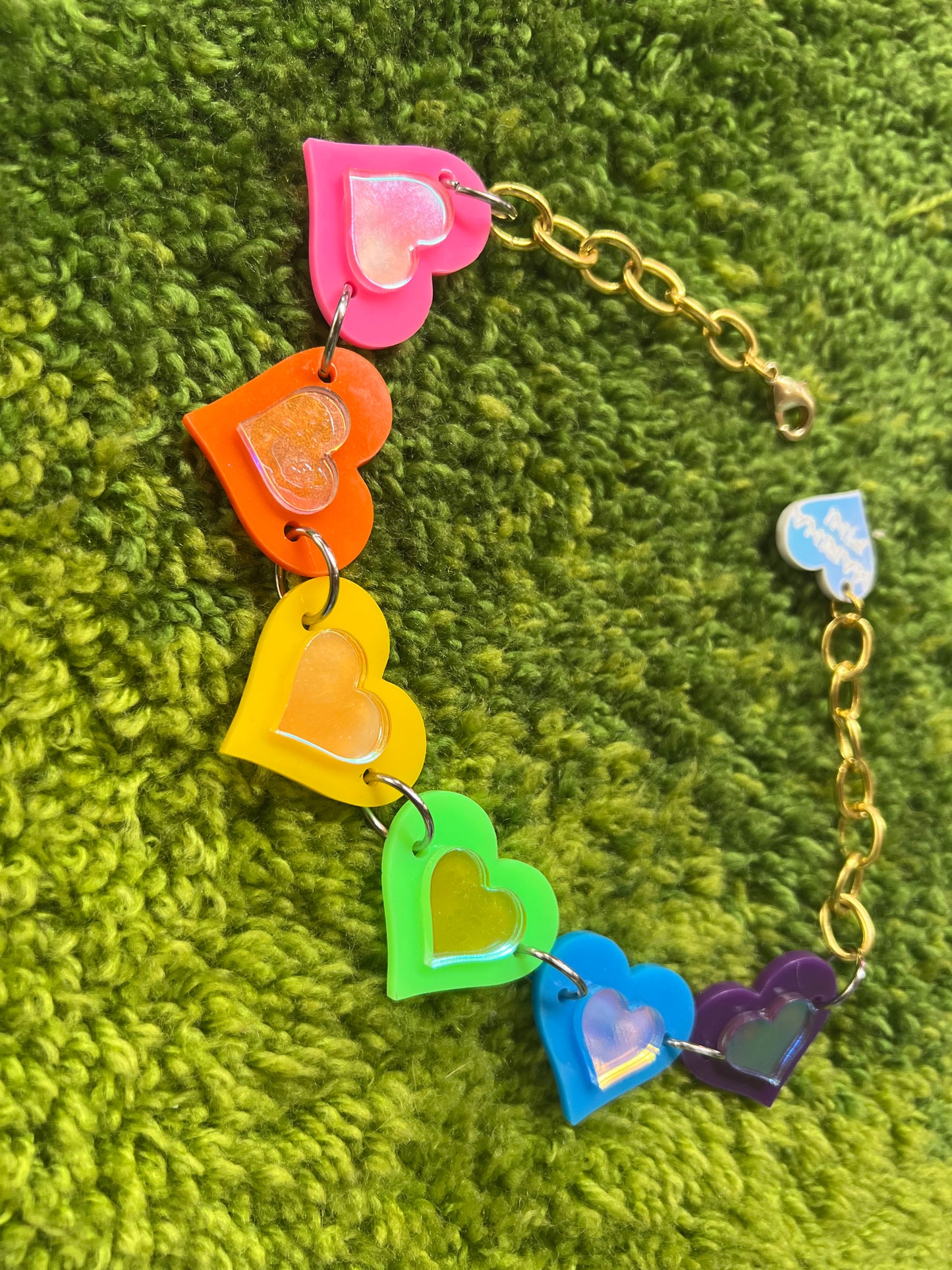 Rainbow Heart Love Choker 💗🧡💛💚💙💜