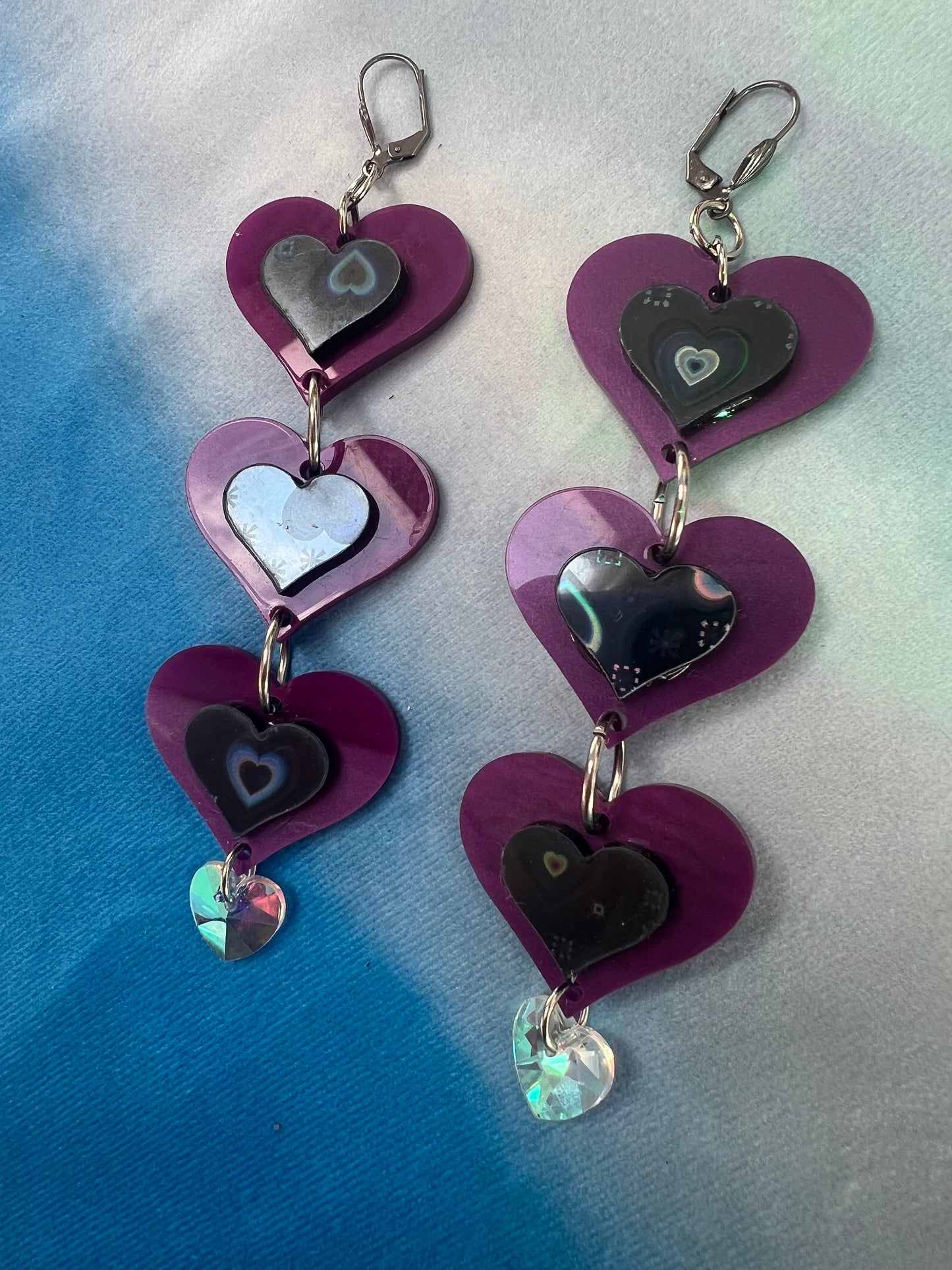 Flow into love drip Earrings (one of a kind)