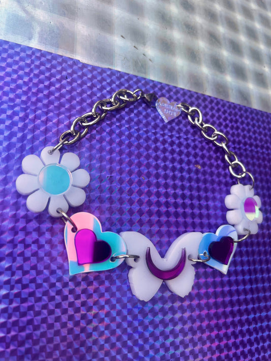 Purple Aura Butterfly dreams Choker