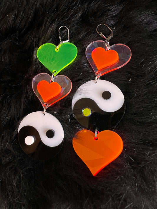 Balance in Love yin yang drip Earrings