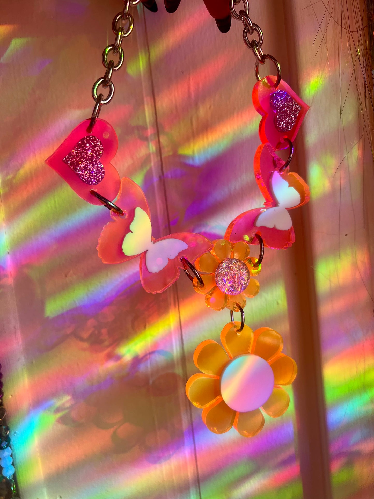 Neon Flower butterfly 🦋🌸 Love Drip choker