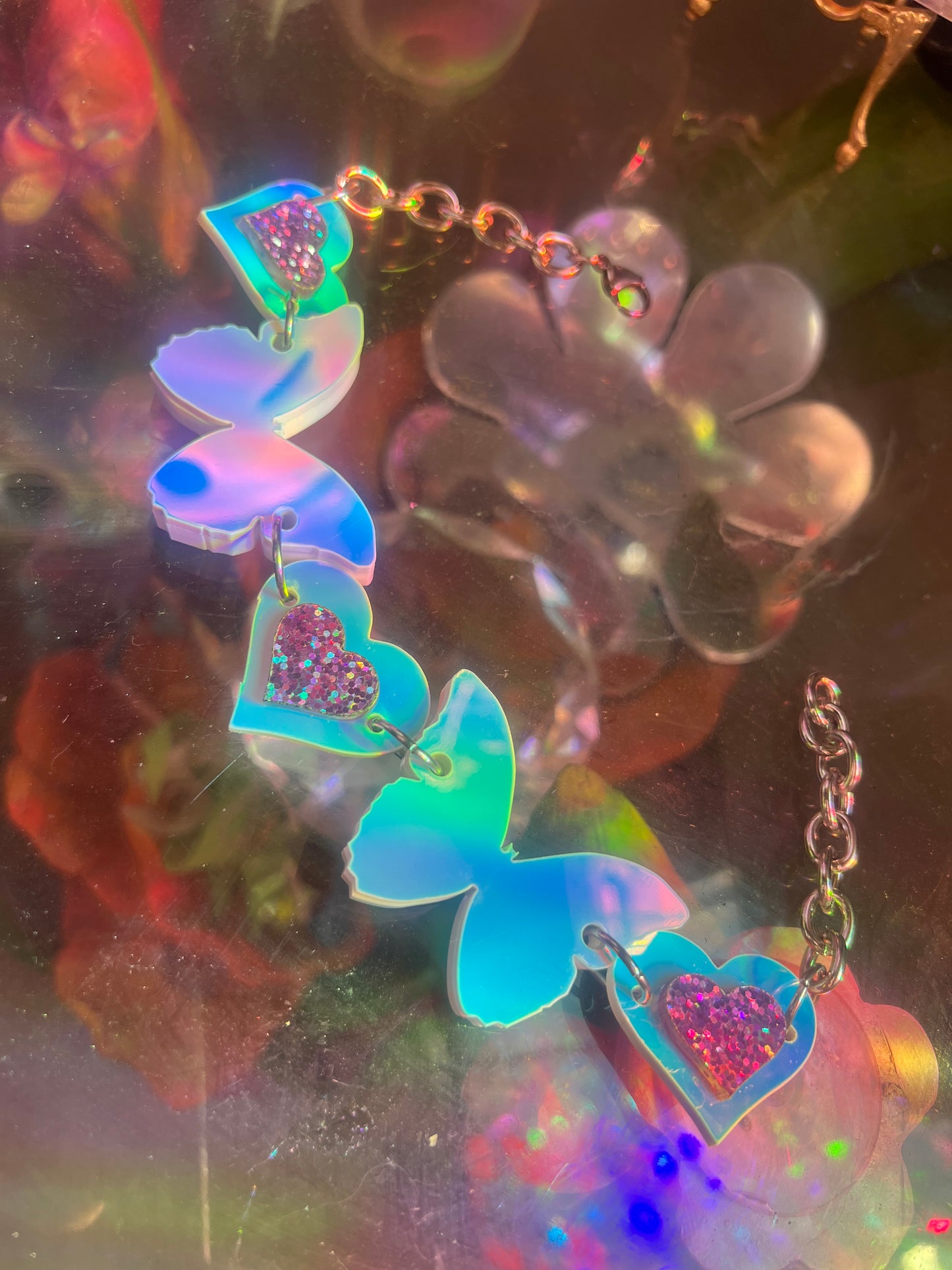 Holographic goddess Butterfly Choker 🦋🩷🪽
