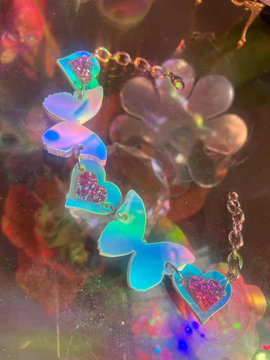 Holographic goddess Butterfly Choker 🦋🩷🪽
