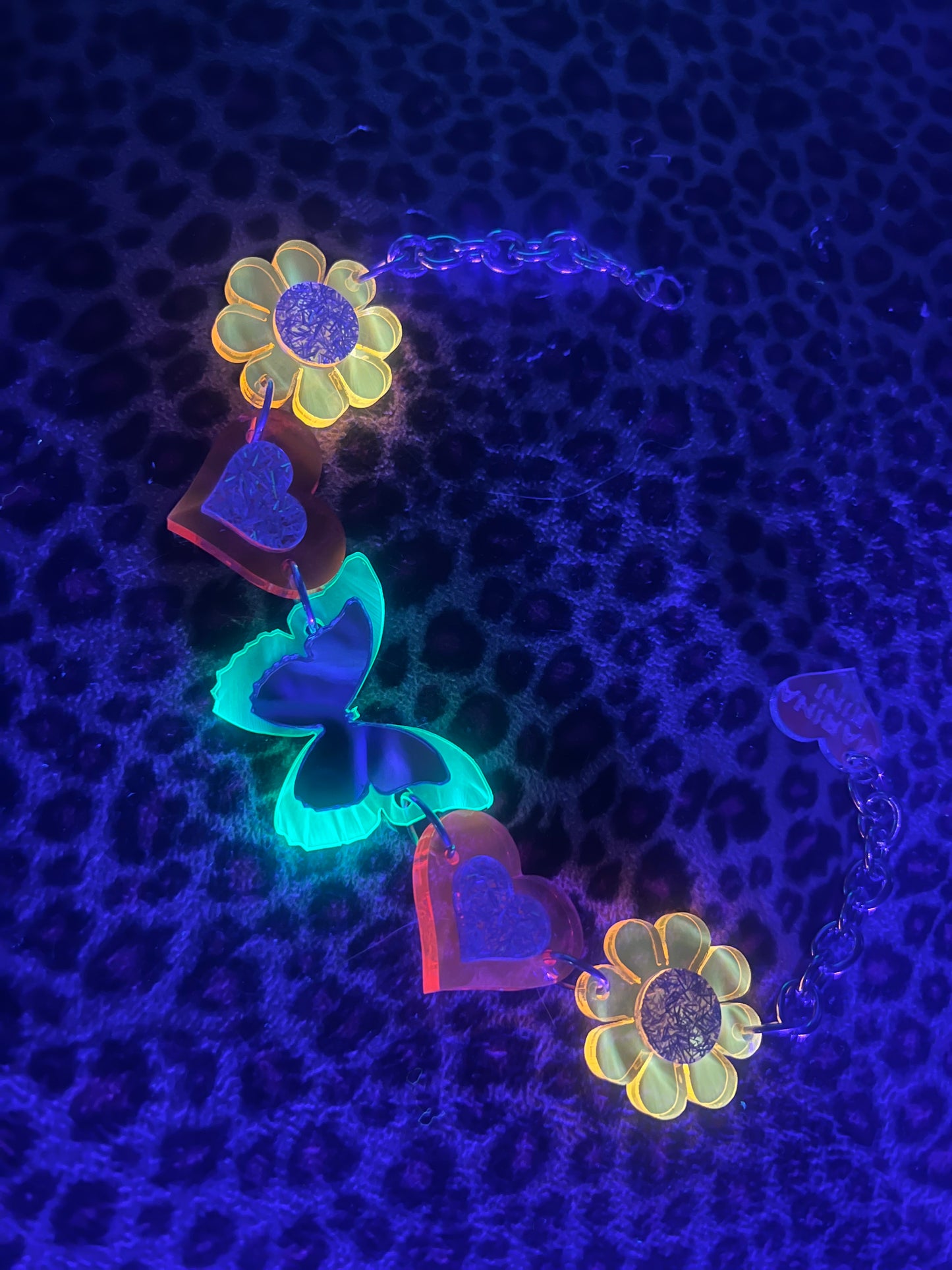 Neon dreams Butterfly Flower Choker