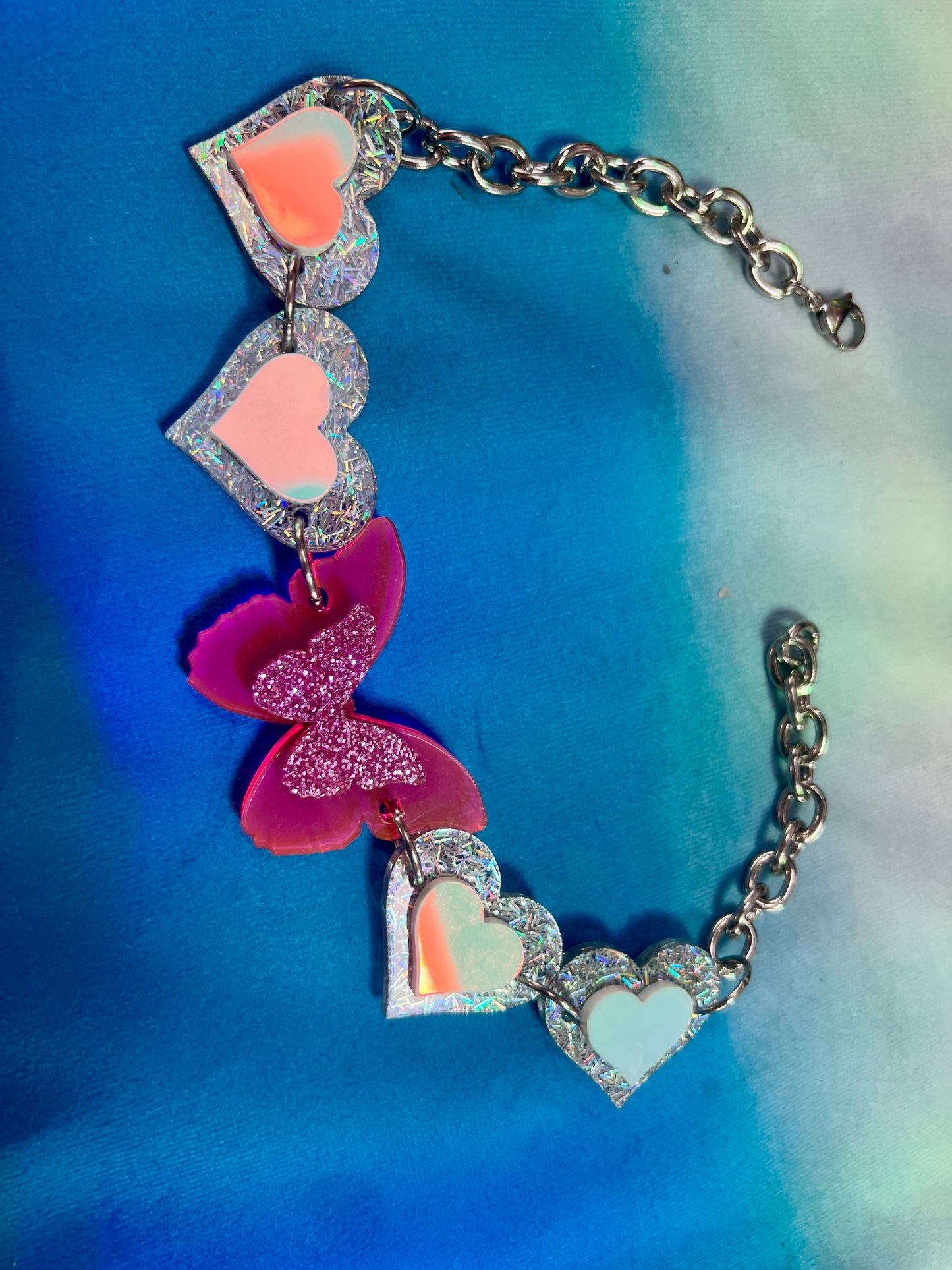 Neon goddess Barbie  Butterfly Choker 🦋🩷🪽