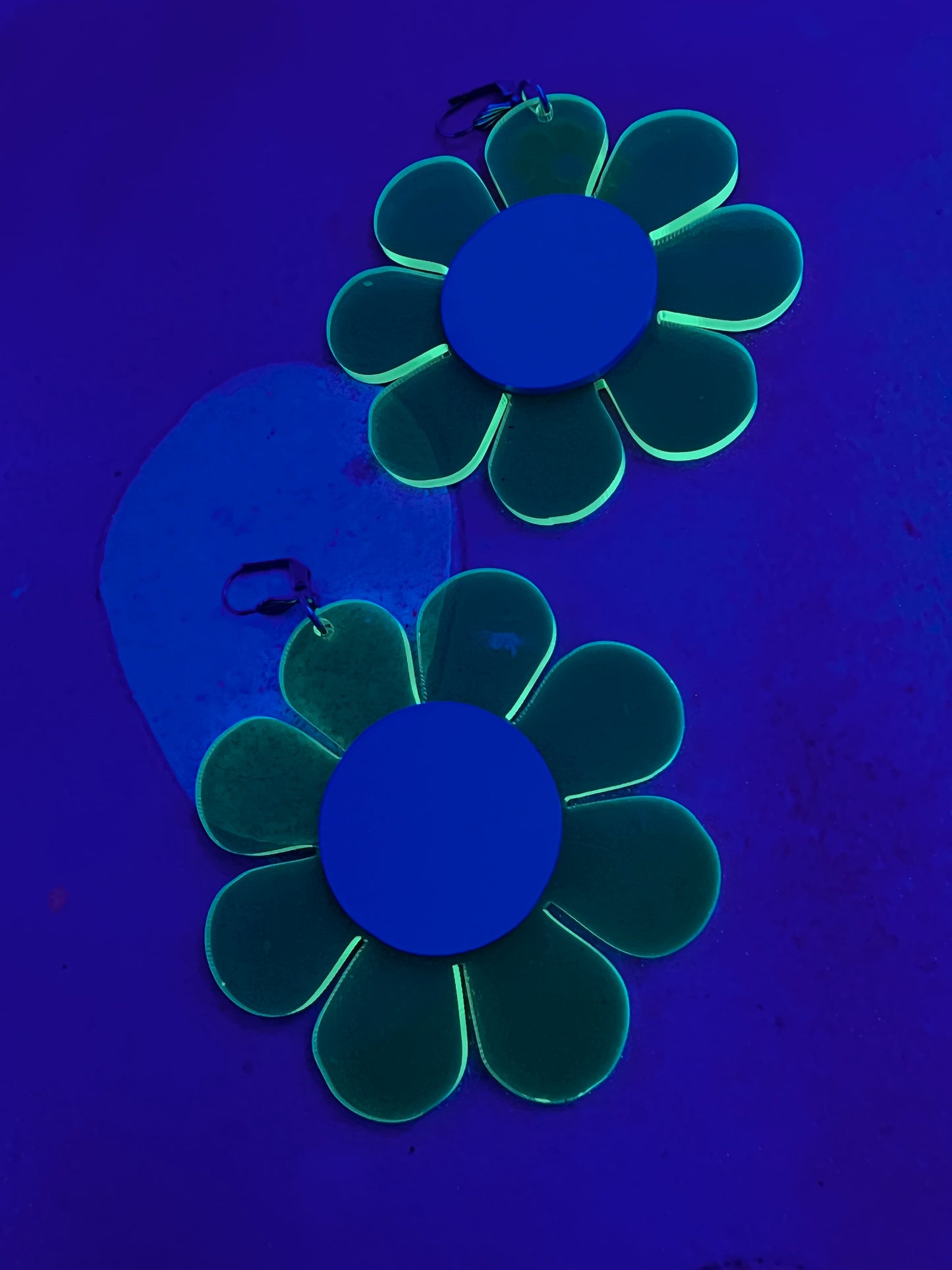 Neon green Flower Power Earrings