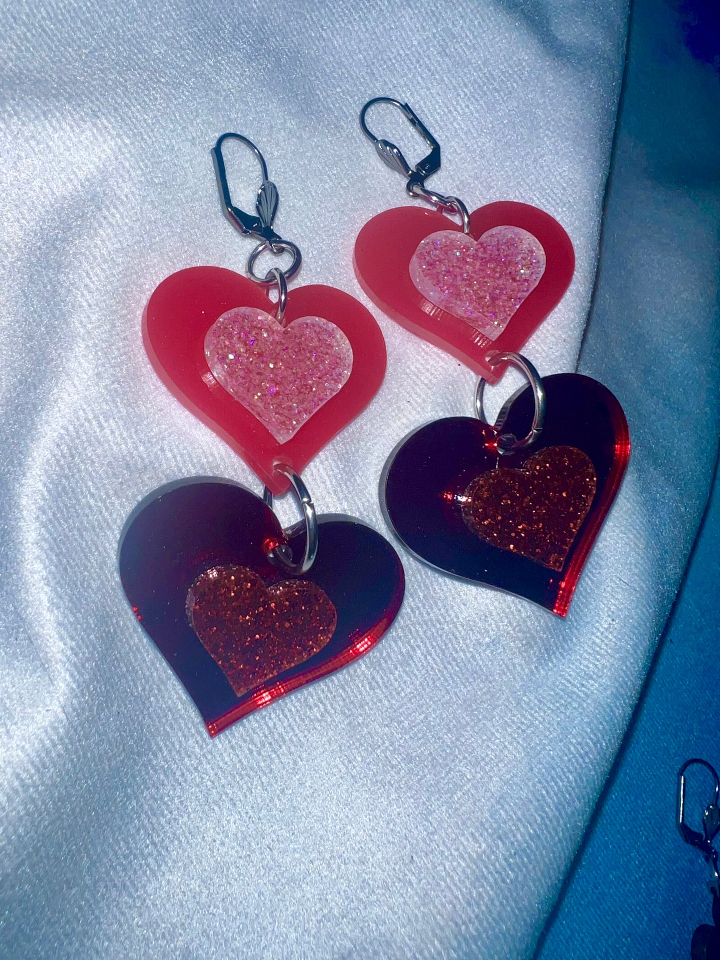 Flow into love drip Earrings (one of a kind)