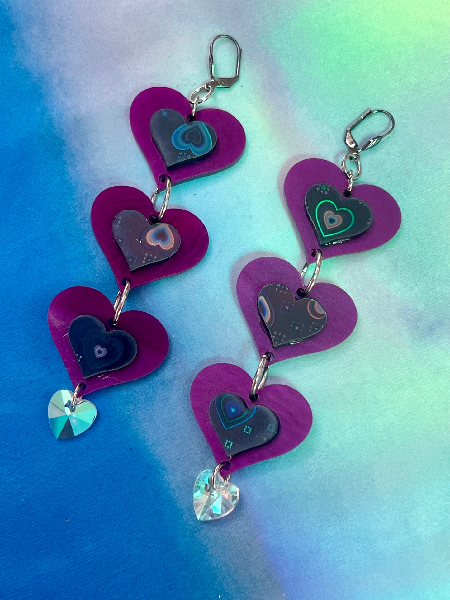 Flow into love drip Earrings (one of a kind)