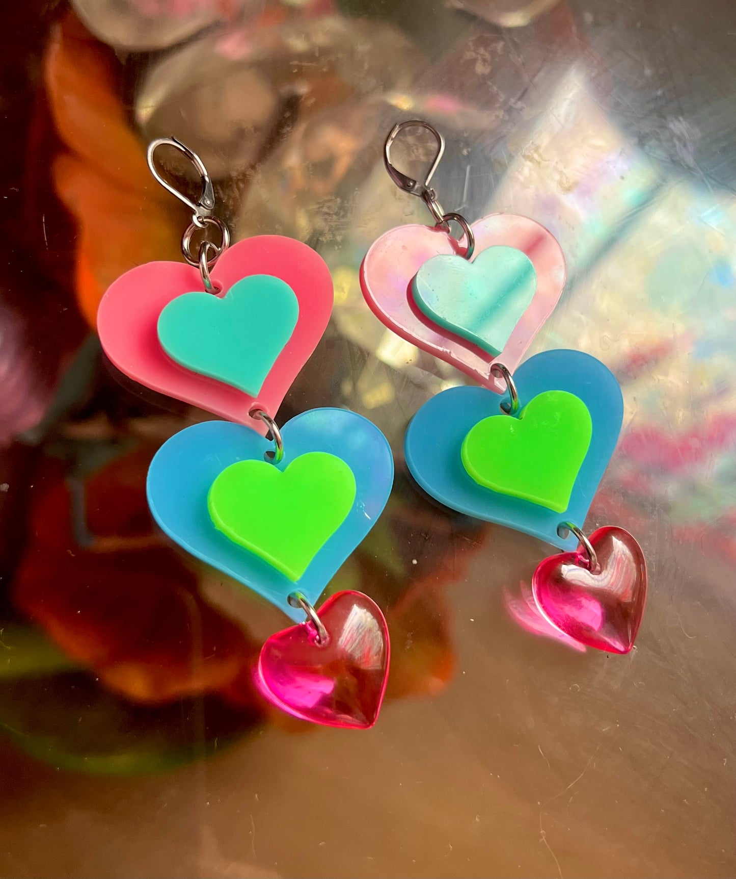 Groove is in the heart love drip 💓 Earrings (one of a kind)