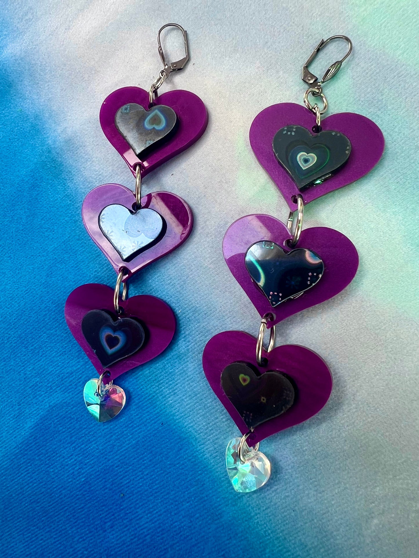 Flow into love drip Earrings (one of a kind)