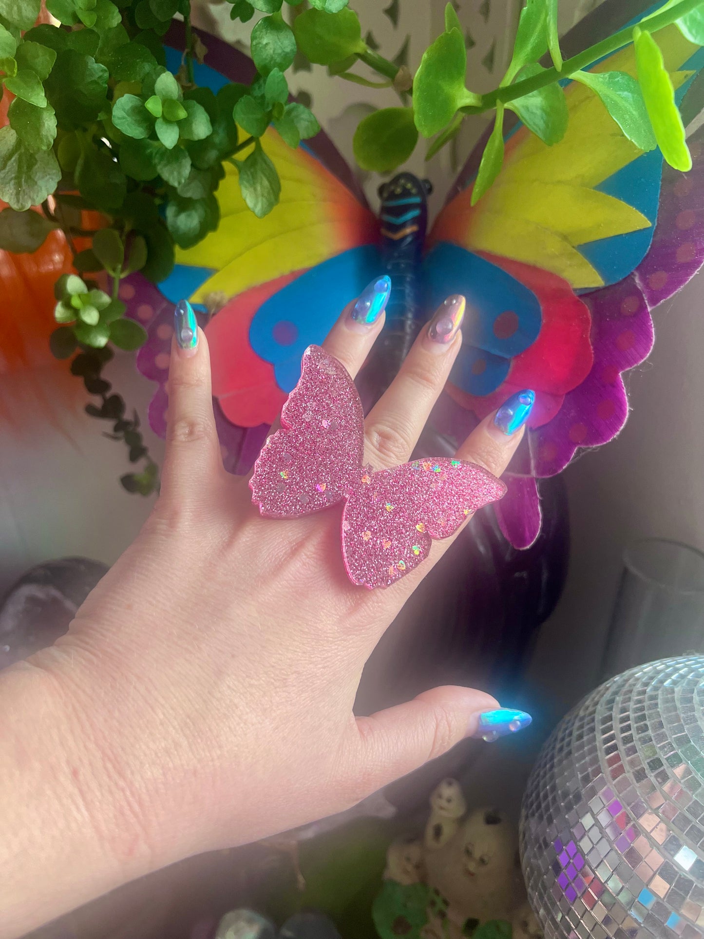 Glitter Barbie 🩷🦋🩷 Butterfly Ring