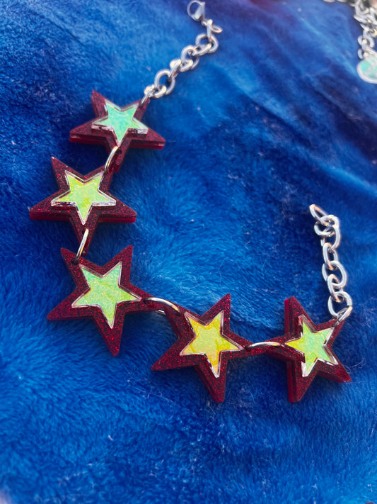 Your a Star Choker (red glitter)