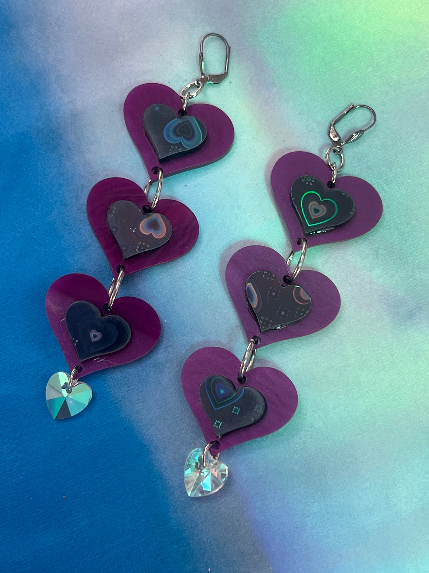 Flow into love drip Earrings (one of a kind)