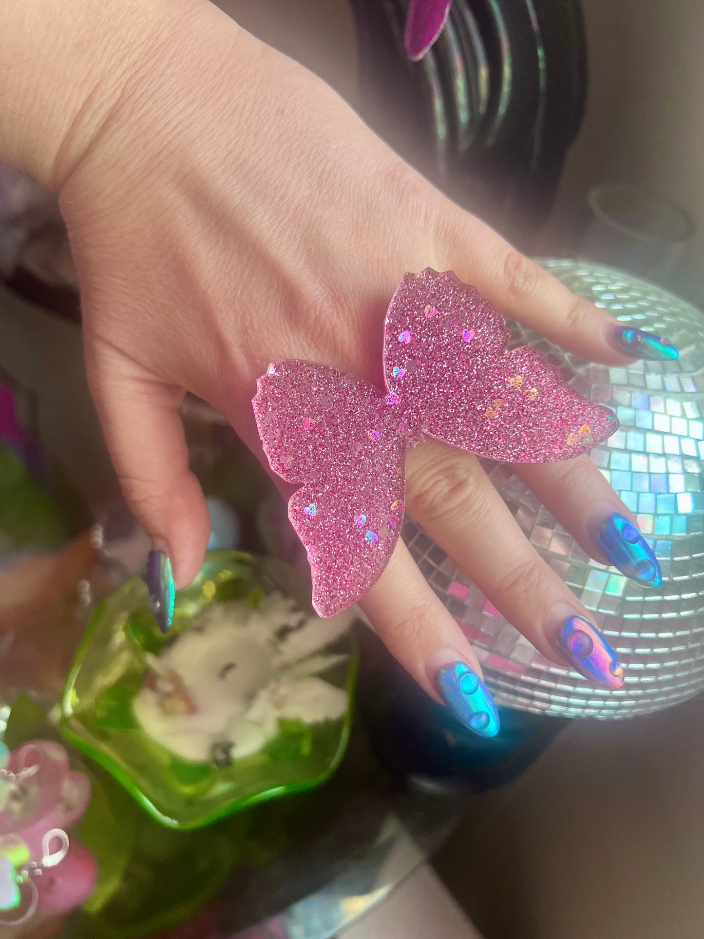 Glitter Barbie 🩷🦋🩷 Butterfly Ring