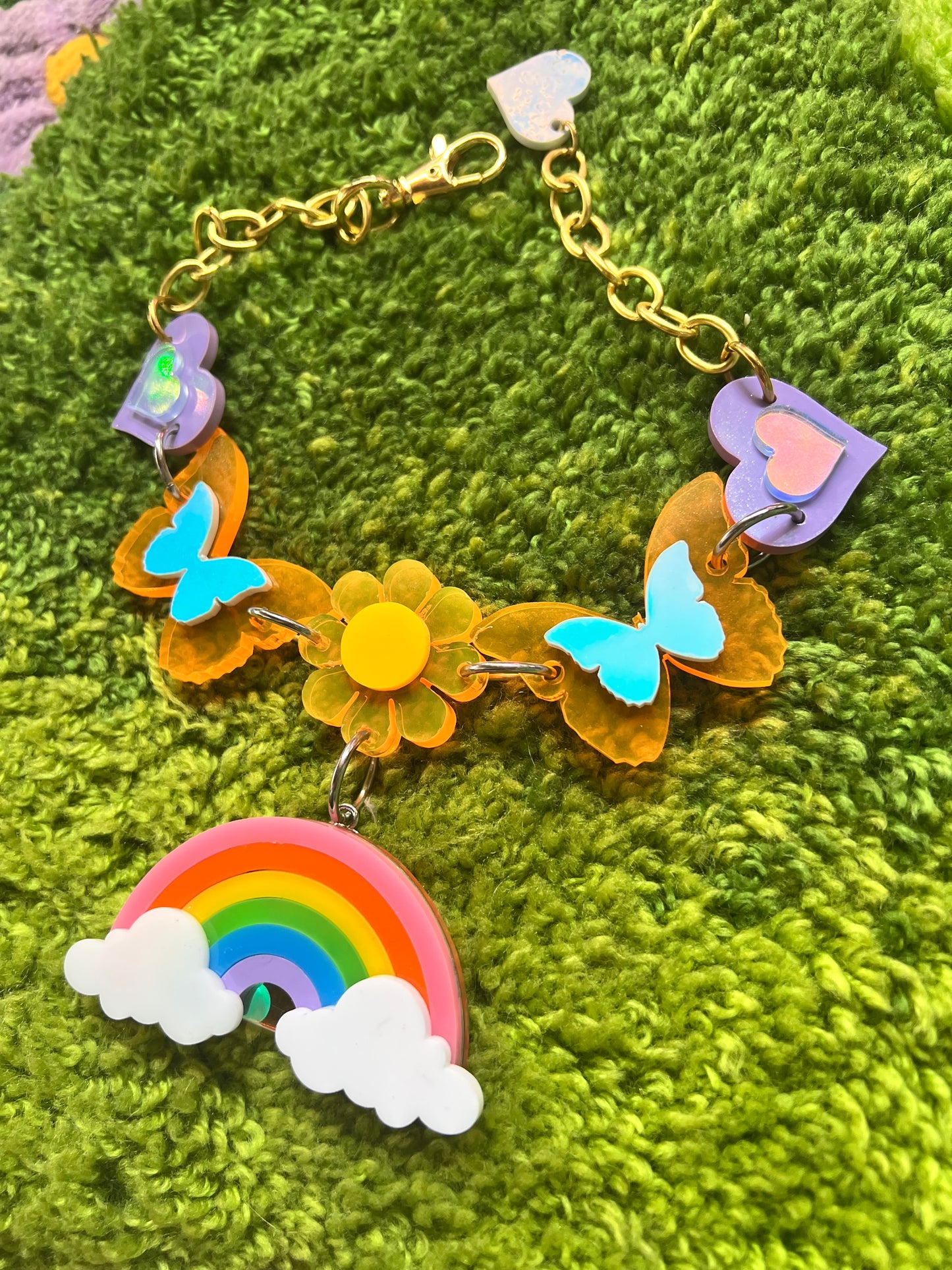 Rainbow Love Drip choker 🌈🦋🌈