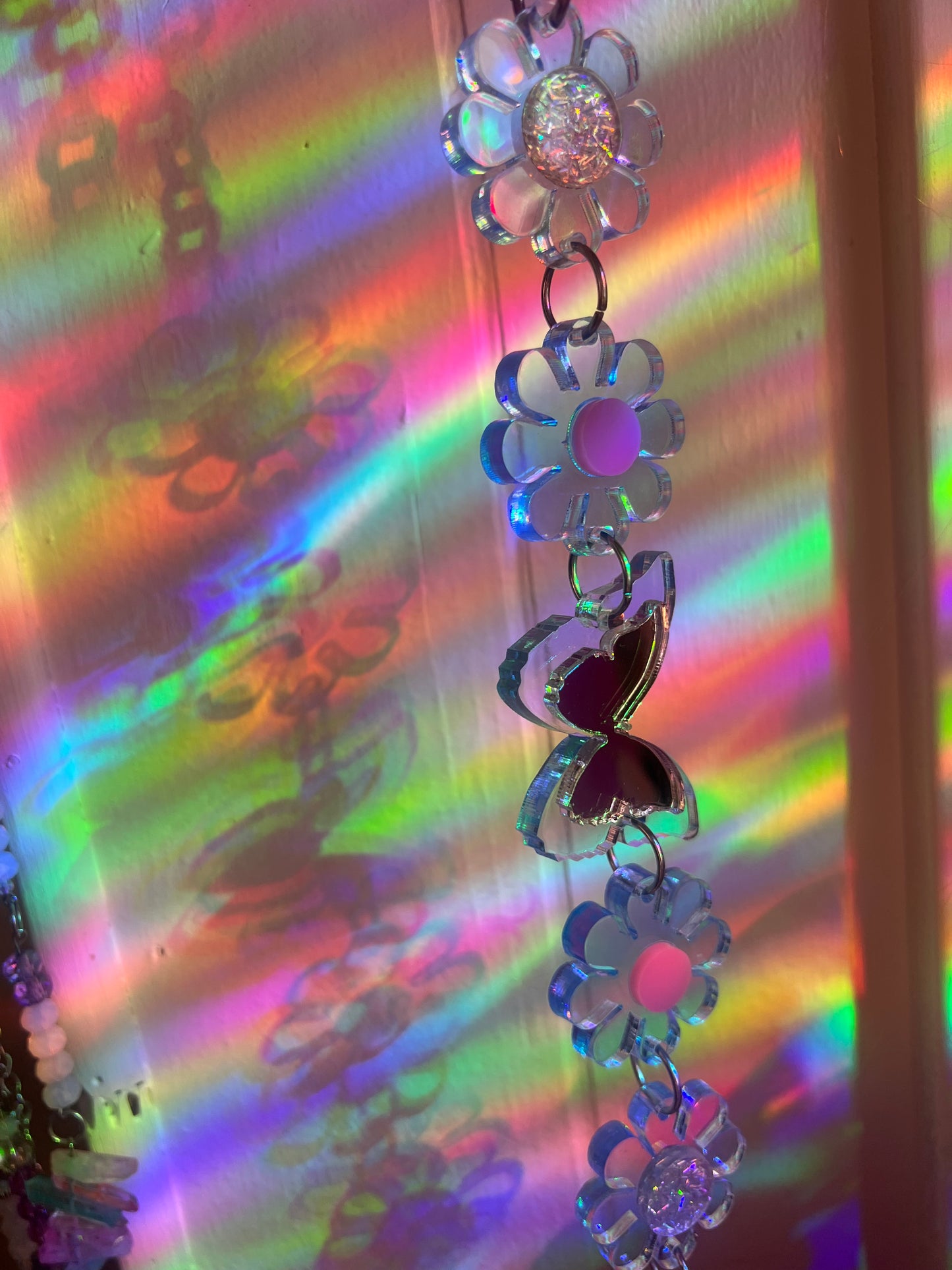 Blue dreams Butterfly multi Neon Flower Choker