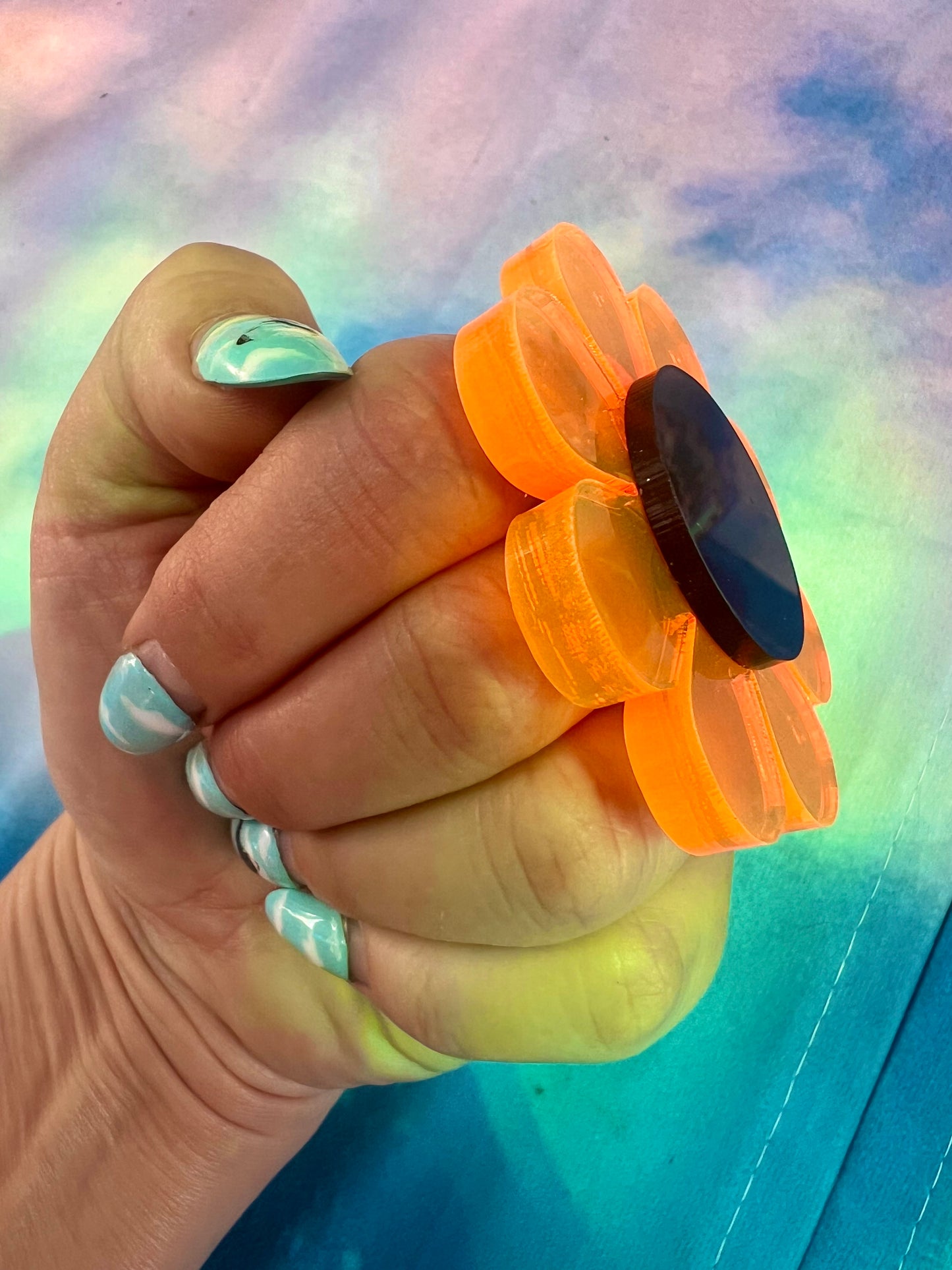 Neon orange Halloween 🎃 Flower Power Ring