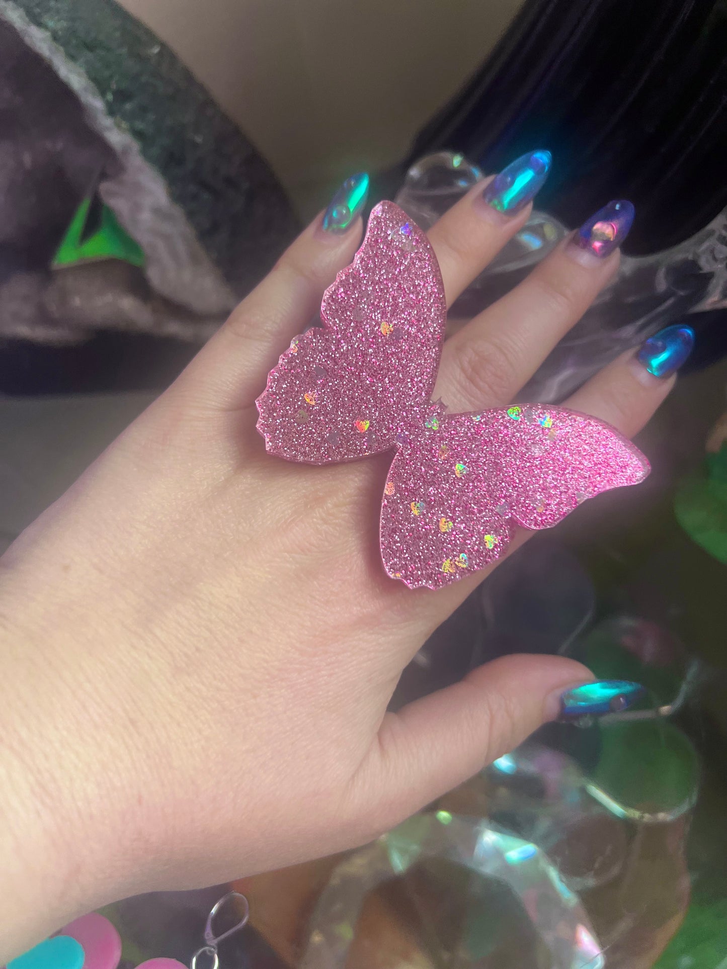 Glitter Barbie 🩷🦋🩷 Butterfly Ring