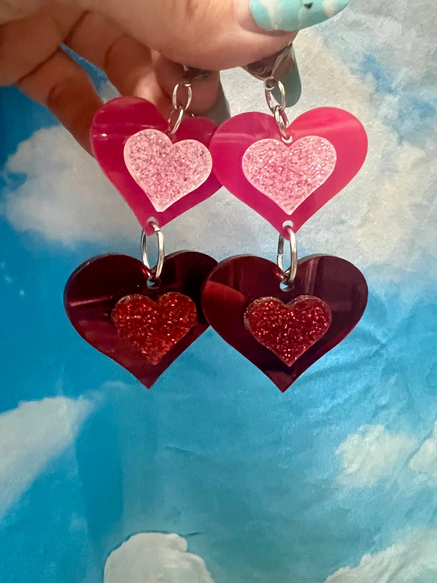 Flow into love drip Earrings (one of a kind)