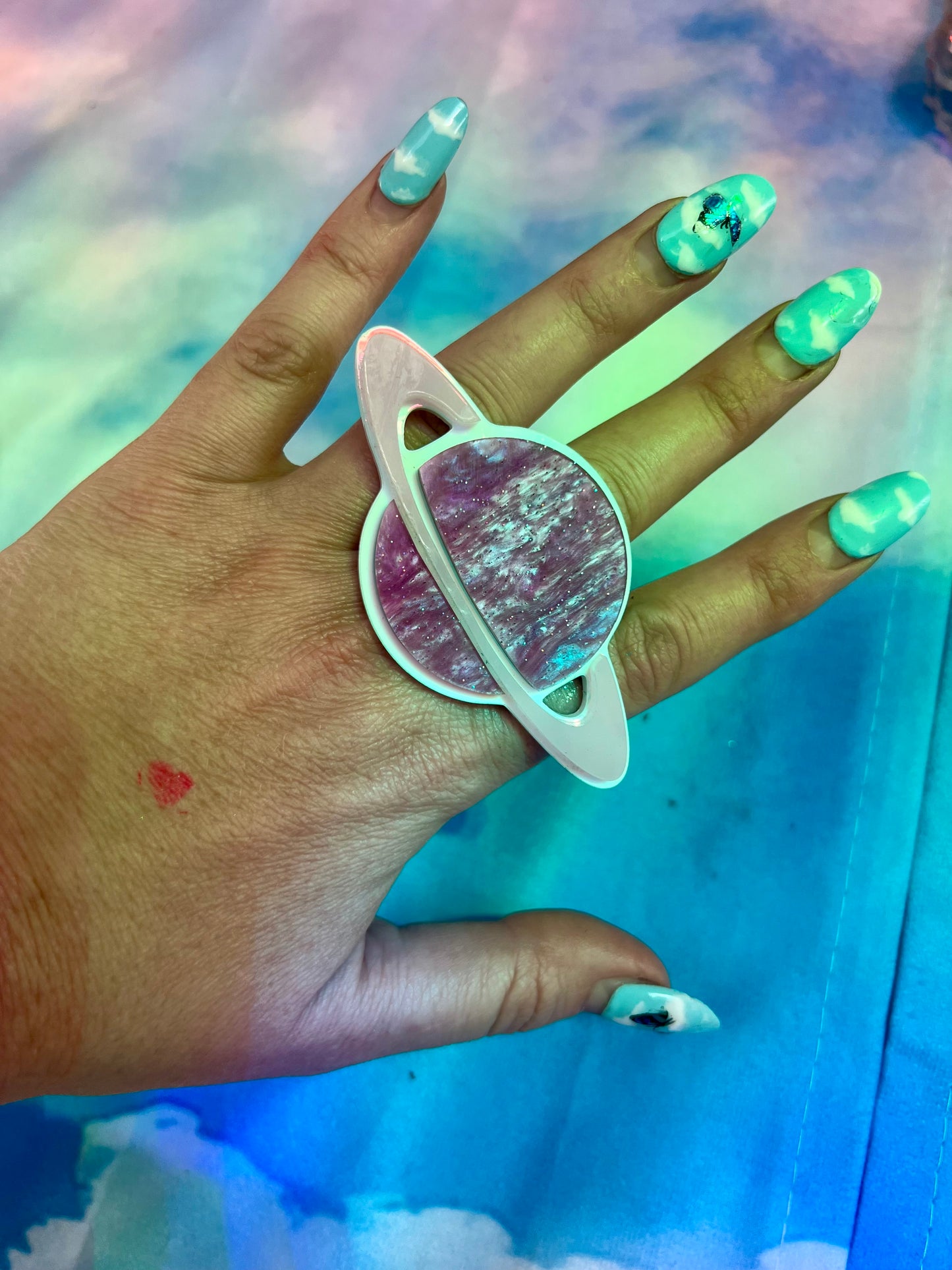 Saturn holographic purple Ring